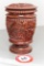 Round Decorative Wooden Jar With Lid