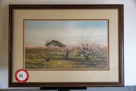 Framed Under Glass Robert A Tino Print, Signed, Dated 1985, "carolina Sprin