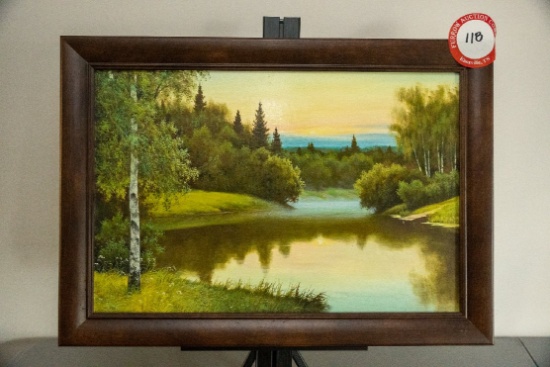 Framed Russian Original Oil, Unsigned, 27.25" X 19.25"