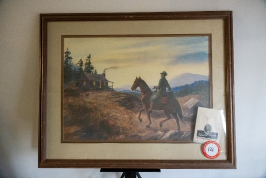 Framed Under Glass Jim Gray Print, 39" X 31"
