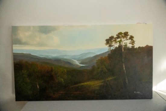 Unframed Stretched Canvas Original Painting By Ron Williams, "summer Mounta