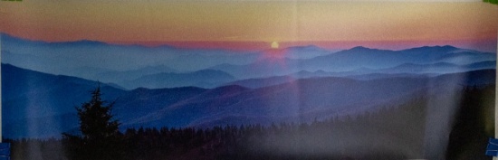 Unframed Panoramic Mountain Scape Photograph, 54.5" X 18.5", Glossy Paper