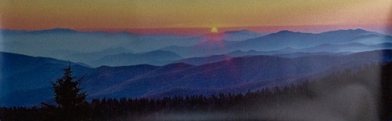 Unframed Panoramic Mountain Scape Photograph, 54.5" X 18.5", Matte Paper