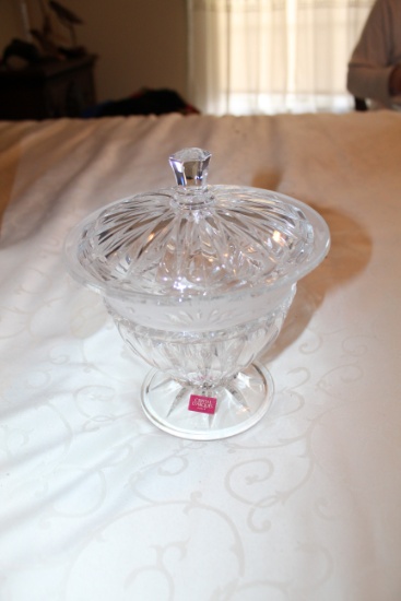 Cristal D'arques Paris Carthage Candy Dish, 6.75" Diameter, 8.25" Tall, Cov