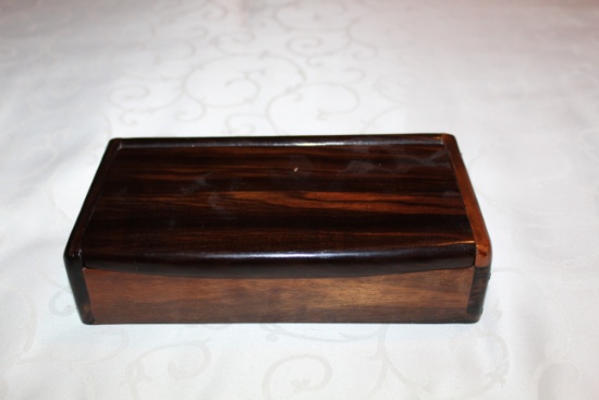 Philippine Made Wooden Box, With Lid, 8" L X 4" W X 2" H