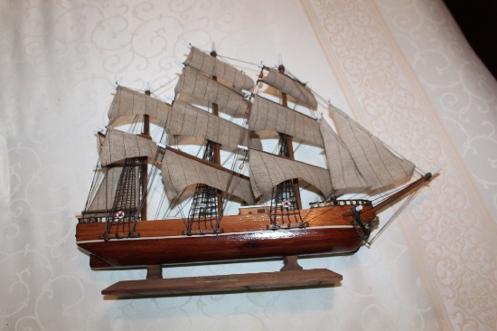 Decorative Wooden Sailing Ship, "the Clipper (1873)", 20" L X 15" H