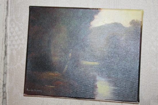Unframed Original Painting By Ron Williams On Stretched Canvas, Stream With