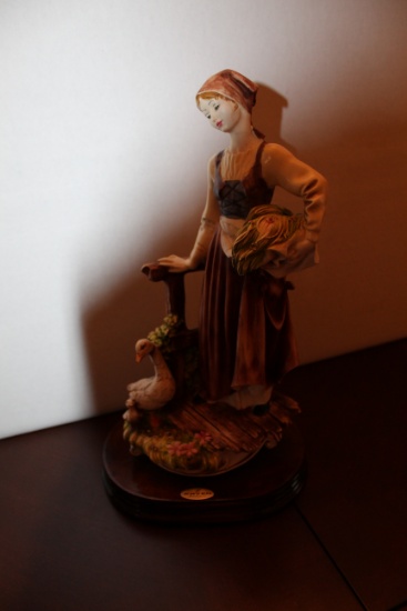 M Kaveh 1998 Figurine By Mahdavy, Women With Goose