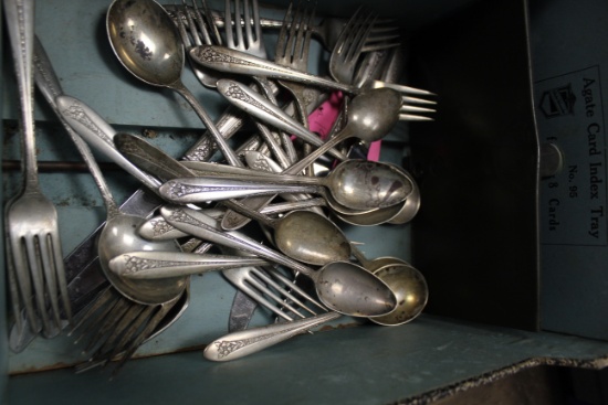 National Sterling Silver Flatware, 5 Teaspoons, 7 Salad Forks, 7 Dinner For