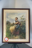 Framed Under Glass Hofner Print, Signed, Dated 1866, 
