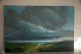 Unframed Stretched Canvas Original Painting By Richard Green, Ocean Scene,