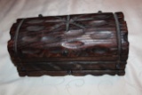 Decorative Carved Wooden Box With Rounded Top, 9