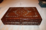 Decorative Wooden Box With Metal Inlays, By Art Industries Tirana Albania,