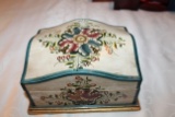Hand Painted Decorative Box From Peru, Hinged Lid, 7.75