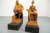 Wooden Figural Bookends