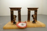 Marble & Brass Egyptian Themed Bookends