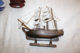 Decorative Wooden Sailing Ship, 