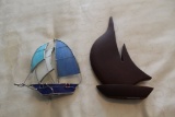 Decorative Metal & Stained Glass Sailboat 7