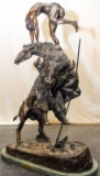 Buffalo Horse By Frederic Remington, Bronze With Marble Base, 33