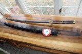 Japanese Tachi Style Sword With Scabbard, Blade Length 27.25