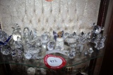 Shelf Top Shelf In Curio Cabinet) Containing Crystal Figurines, Animals, Pa