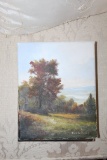 Unframed Original Painting By Ron Williams On Stretched Canvas, Pastoral Sc