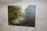 Unframed Original Painting By Ron Williams On Stretched Canvas, Rocky Creek