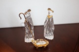 Gorham Crystal 3 Piece Nativity Scene (jesus, Mary, Joseph)