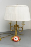 Polished Brass 2 Light Desk Lamp