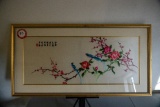 Framed Oriental Style Painting On Silk, 50