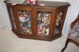 Two Door Lighted Curio Cabinet, Mahogany Finish, 44