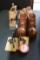 Marble & Brass Egyptian Themed Bookends, Wooden Book Ends, Oriental Themed