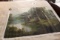 Unframed Ron Williams Original Painting, Mountain Landscape With Tree & Str