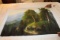 Unframed Ron Williams Original Painting, Mountains With Trees & Rocks In Fo