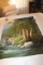 Unframed Ron Williams Original Painting, Wooded River Bank With Mountains I