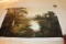 Unframed Ron Williams Original Painting, Pastoral Scene With Pond In Front,
