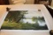 Unframed Ron Williams Original Painting, Lake From Bank With Mountains In B