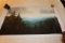 Unframed Ron Williams Original Painting, Mountain Scene With Trees In Foreg