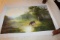 Unframed Ron Williams Original Painting, Pastoral Scene With Cow In Field,