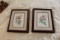 Pair Of Framed Under Glass Floral Prints, Rosa Damascena Celsiana & Rosa Ga