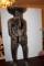 Carved Wooden Statue Of Man Playing Wind Instrument, 30