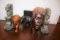 Collection Including, Green Stone Bookends, Wooden Elephant, Wooden African