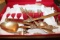 Collection Of Gold Accented Flatware, Unknown Maker, With Wooden Felt Lined