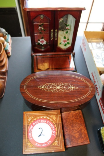Five Decorative Wooden Boxes And Jewelry Box
