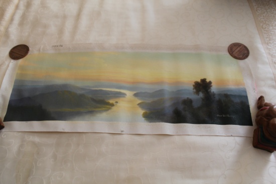 Unframed Ron Williams Original Painting On Canvas, Summer Sunset Colors Val