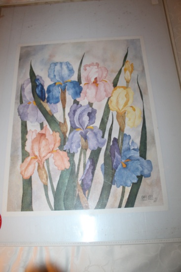 Unframed Marie Cook Floral Print, Signed & Numbered #132 Of 200, 16" X 21"