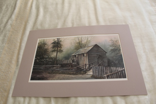Unframed (matted) Robert Tino Print, Signed, "cable Mill", 28" X 19" (with