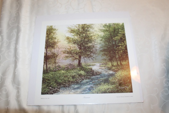 Unframed Robert Tino Print, Signed, "summer", 16" X 15"