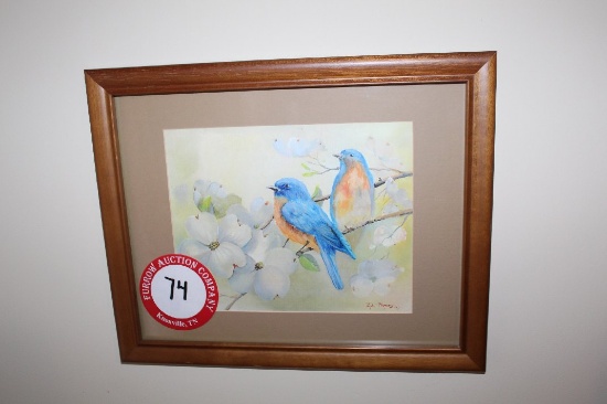 Two Decorative Framed Bird Prints - One By Lyla Plemons, 15.75" X 12.75", O