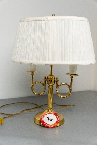 Polished Brass 2 Light Desk Lamp